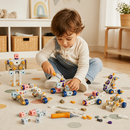 Set di Attrezzi Fai-da-Te per Bambini con Trapano Elettrico – Set di Costruzioni STEM