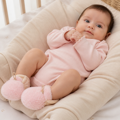 Scarpine per Neonato Calde e Confortevoli in Cotone Foderato in Pile con Suole Morbide