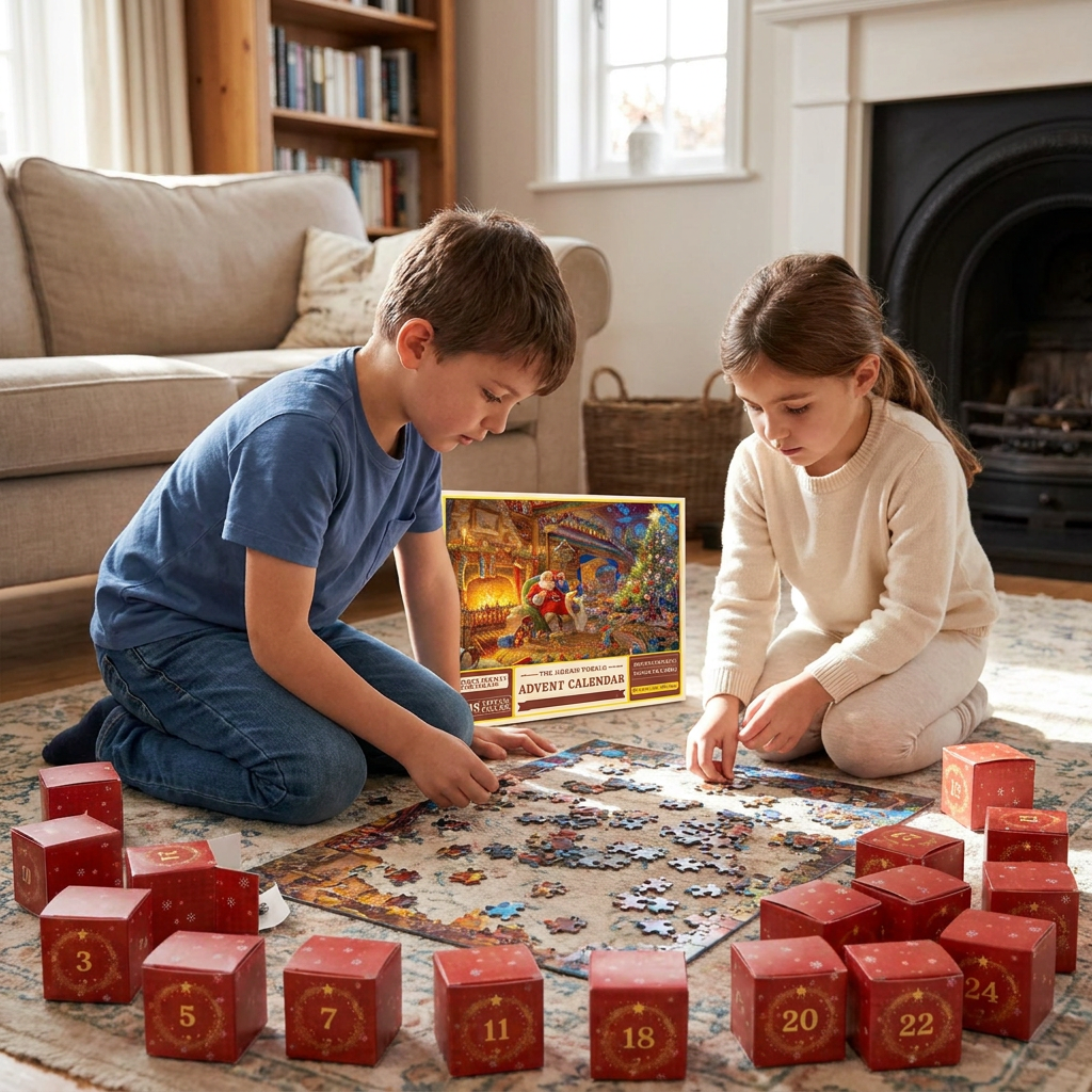 Calendario dell’Avvento con Puzzle Natalizio – Set da 1008 Pezzi per 24 Giorni