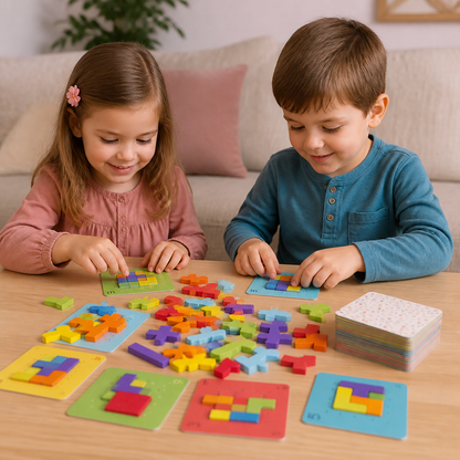 Gioco Familiare In Legno Per L'Abbinamento Delle Forme