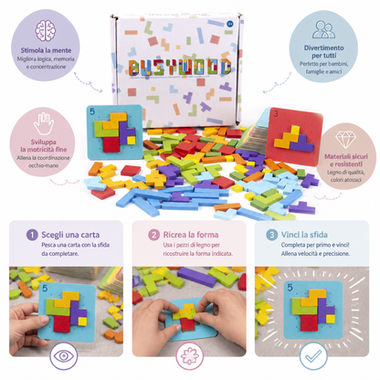 Gioco Familiare In Legno Per L'Abbinamento Delle Forme