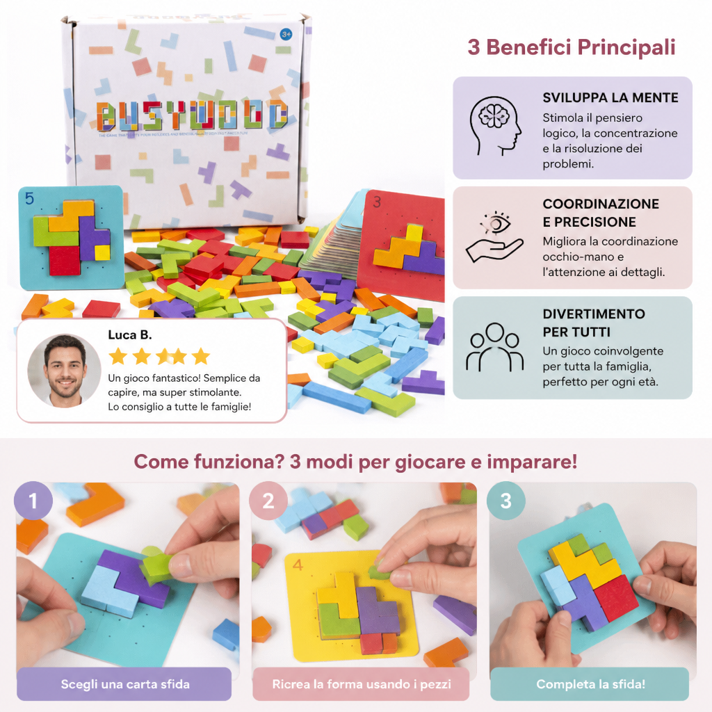 Gioco Familiare In Legno Per L'Abbinamento Delle Forme