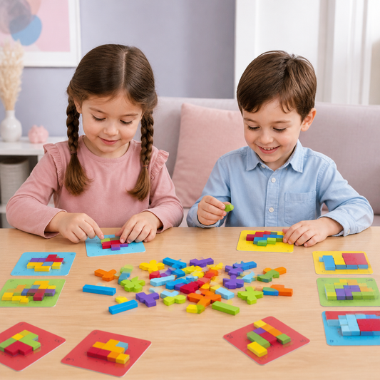 Gioco Familiare In Legno Per L'Abbinamento Delle Forme