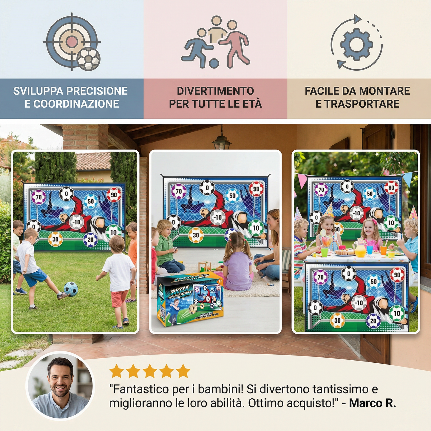 Klebante Muro per Tiri di Calcio – Set di Allenamento e Gioco per Interni ed Esterni