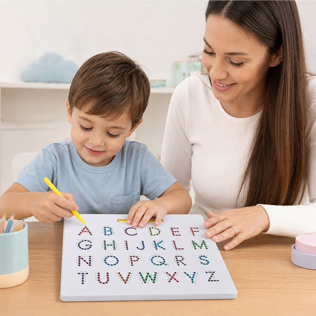 Tavola Magnetica 2-in-1 per Ricalcare le Lettere Maiuscole e Minuscole