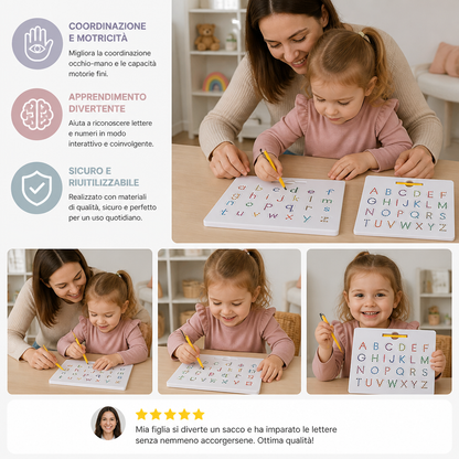 Tavola Magnetica 2-in-1 per Ricalcare le Lettere Maiuscole e Minuscole