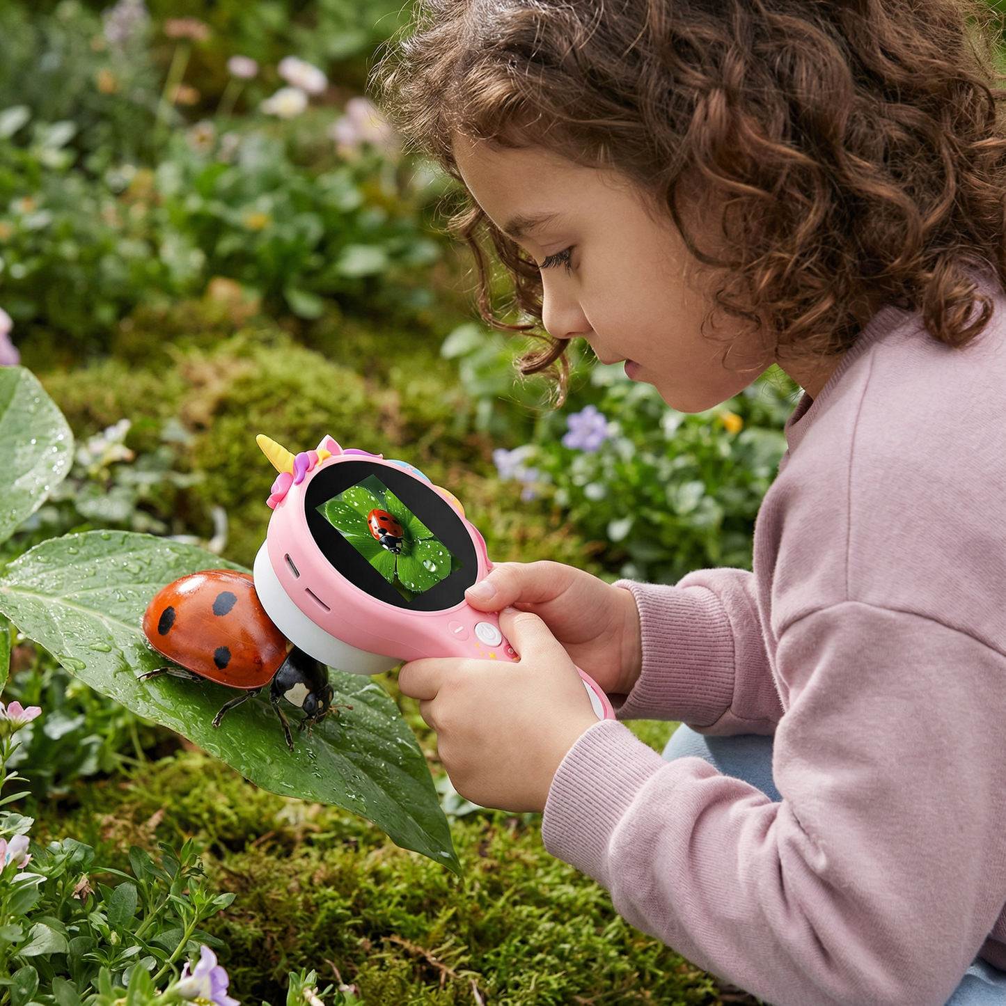 Microscopio video per bambini con schermo – dispositivo di ricerca mobile per piccoli esploratori