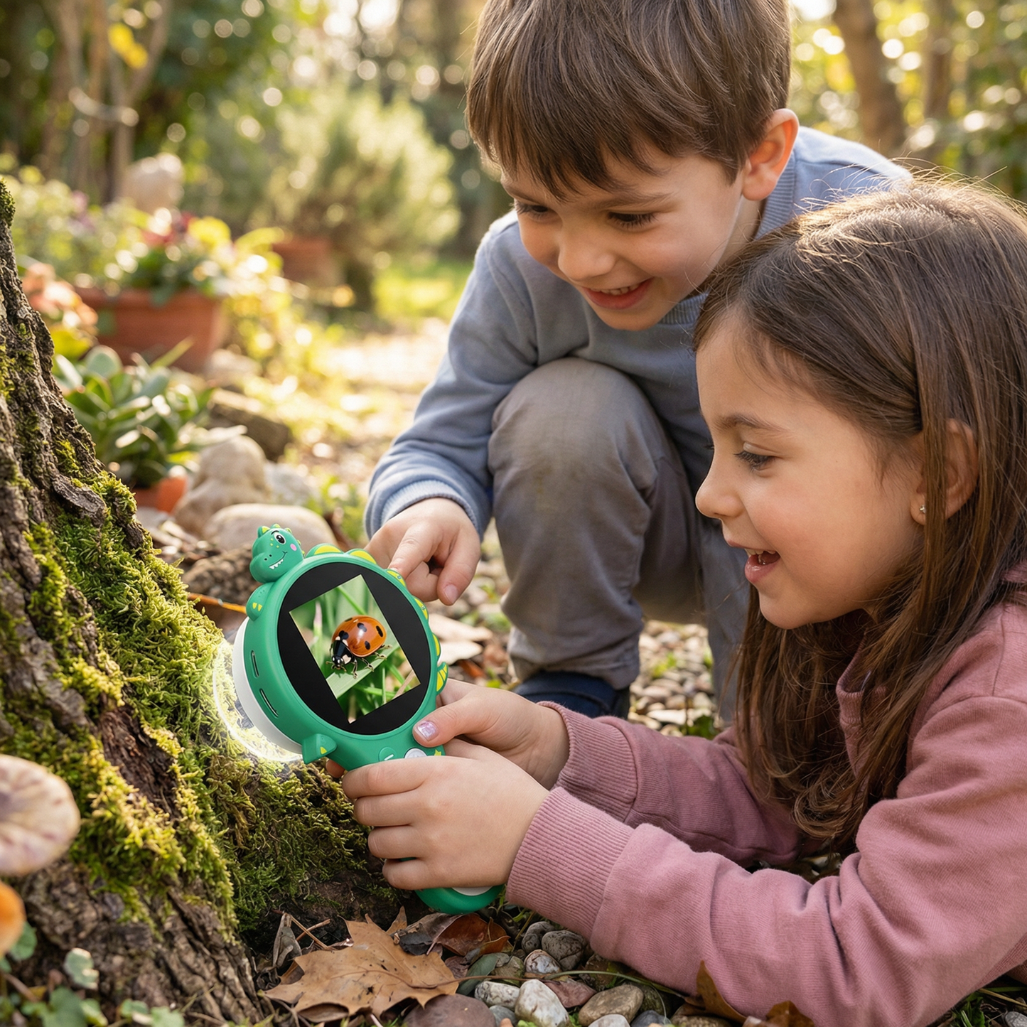 Microscopio video per bambini con schermo – dispositivo di ricerca mobile per piccoli esploratori