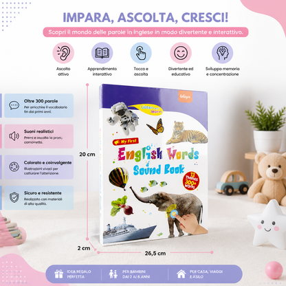 Libro Sonoro Interattivo di Inglese per Bambini – Tocca e Ascolta – Apprendimento Precoce Facile e Divertente