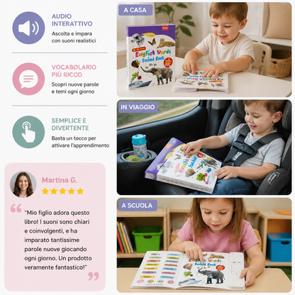 Libro Sonoro Interattivo di Inglese per Bambini – Tocca e Ascolta – Apprendimento Precoce Facile e Divertente
