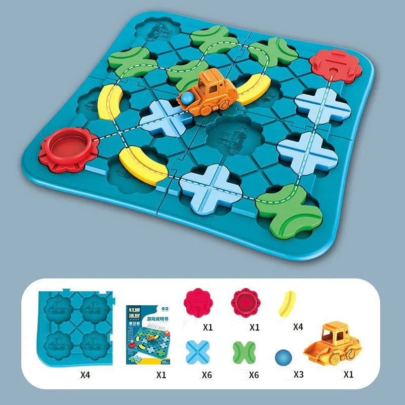 Gioco puzzle a labirinto per bambini | Giocattolo educativo con palline e macchinine per la logica e la risoluzione dei problemi