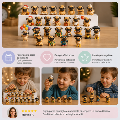 Calendario dell’Avvento di 24 giorni con Carlini e Figurine a Sorpresa