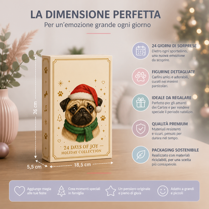 Calendario dell’Avvento di 24 giorni con Carlini e Figurine a Sorpresa