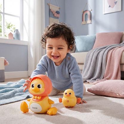 Famiglia di Anatre Giocattolo da Crawling e Apprendimento con Musica per Neonati