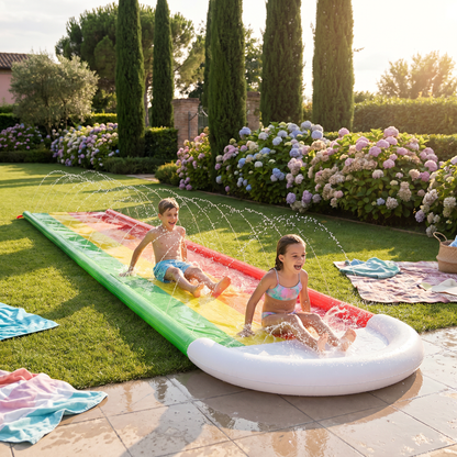 Rampa Acquatica Arcobaleno – Scivolo Gonfiabile per Esterni per Bambini e Famiglia
