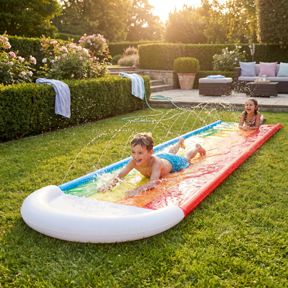 Rampa Acquatica Arcobaleno – Scivolo Gonfiabile per Esterni per Bambini e Famiglia