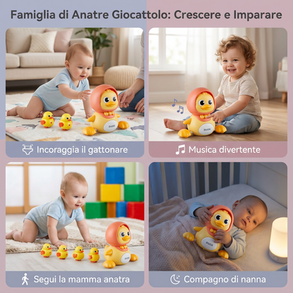 Famiglia di Anatre Giocattolo da Crawling e Apprendimento con Musica per Neonati