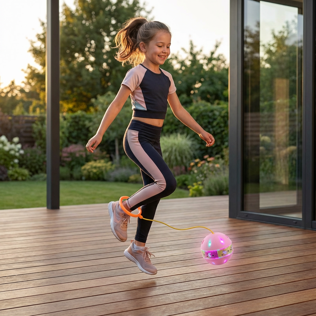 LED Pallone da Salto alla Caviglia – Giocattolo Interattivo per Saltare per Bambini