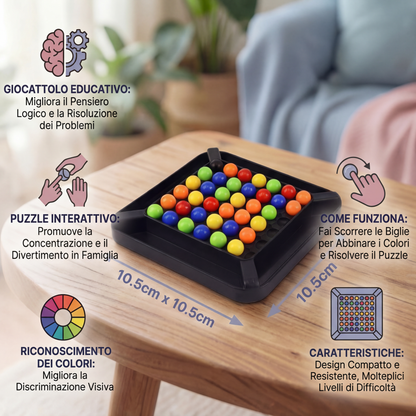 Gioco logico di abbinamento dei colori – puzzle interattivo con biglie per bambini e adulti
