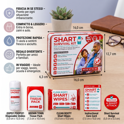 Kit di sopravvivenza Shart divertente – Set regalo scherzo a tema cacca