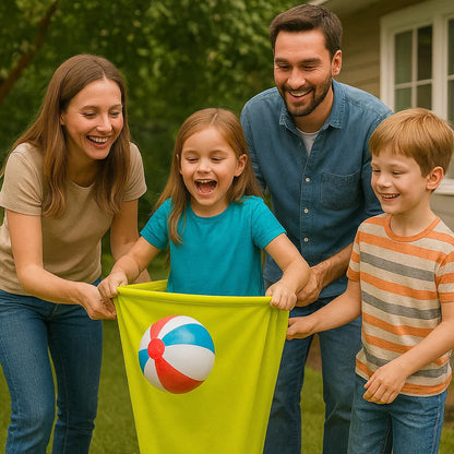 Gioco Familiare di Lancio e Presa con Pantaloni da Clown