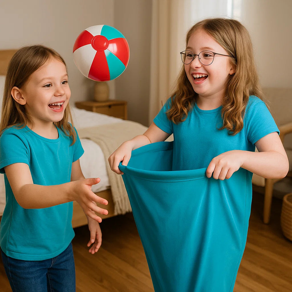 Gioco Familiare di Lancio e Presa con Pantaloni da Clown