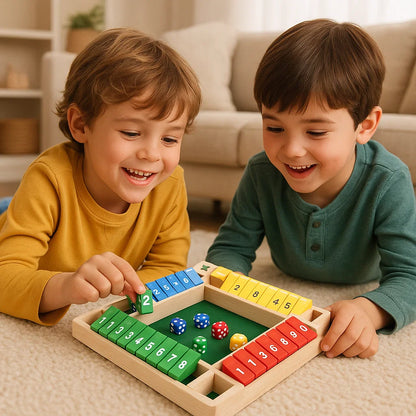 Shut the Box – Set di gioco pieghevole per famiglie 4 giocatori