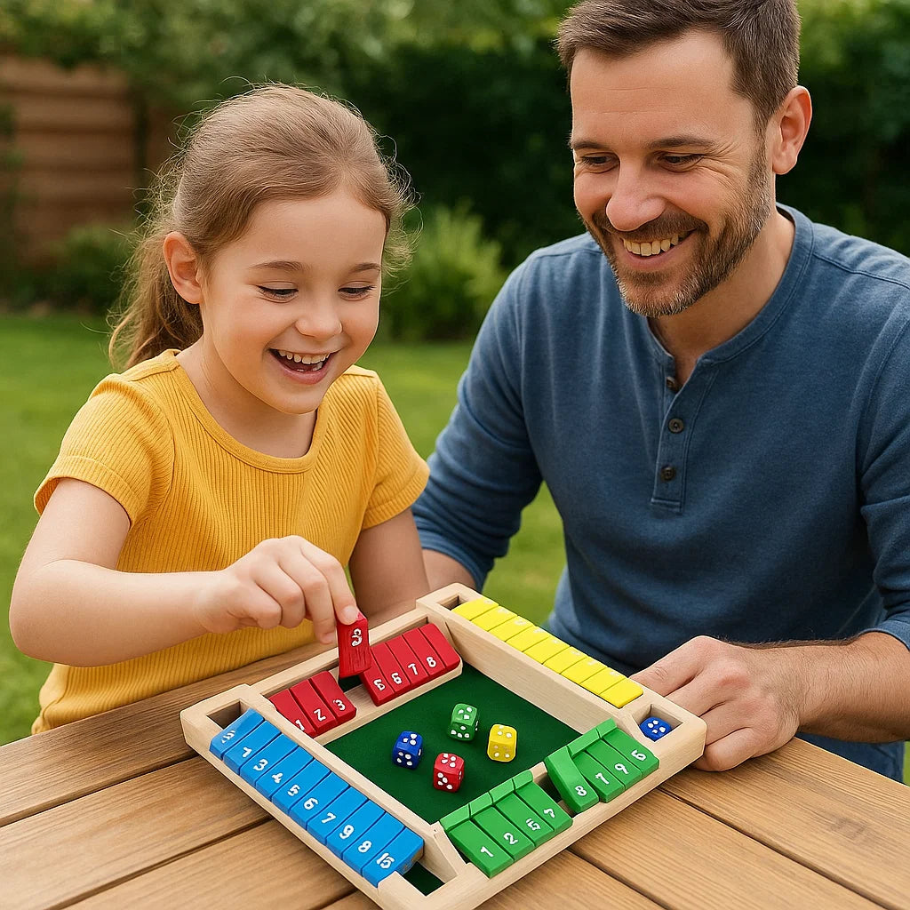 Shut the Box – Set di gioco pieghevole per famiglie 4 giocatori