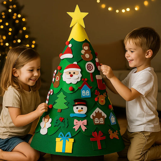 Albero di Natale Montessori 3D in feltro