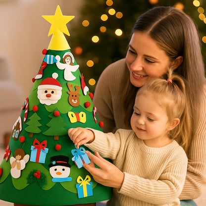 Albero di Natale Montessori 3D in feltro