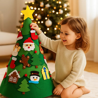 Albero di Natale Montessori 3D in feltro