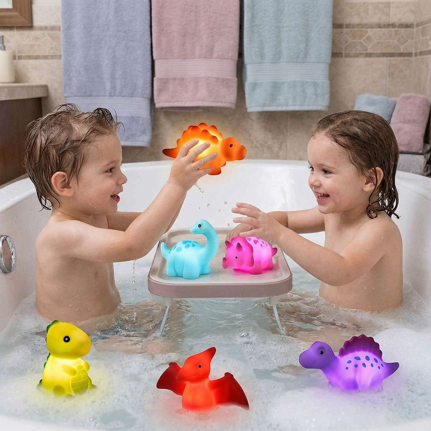 Giocattolo da Bagno Dinosaurio Luminoso