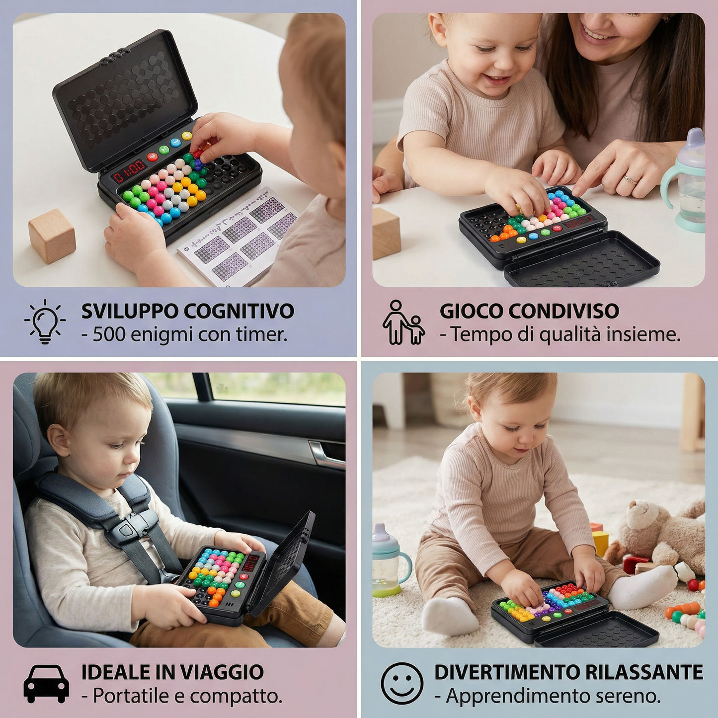 Gioco logico per bambini – 500 enigmi con timer