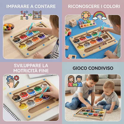 Legno magnetico per il conteggio | Gioco di ordinamento dei colori con penna per l' apprendimento precoce e la motricità fine