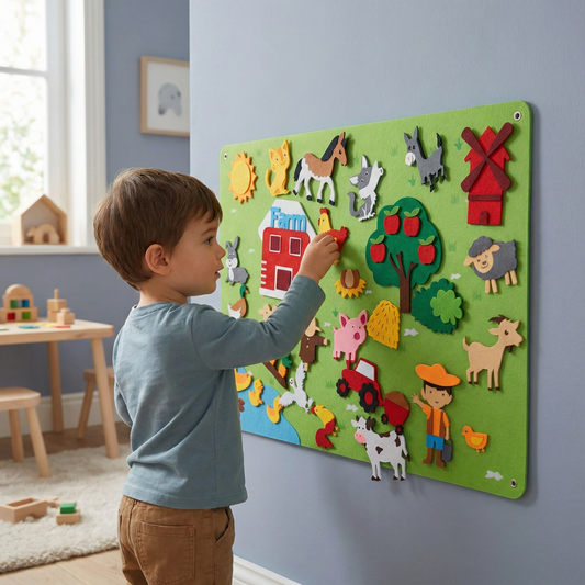 Scheda di feltro per bambini | Set educativo fai da te per imparare gli animali, immaginare e raccontare storie