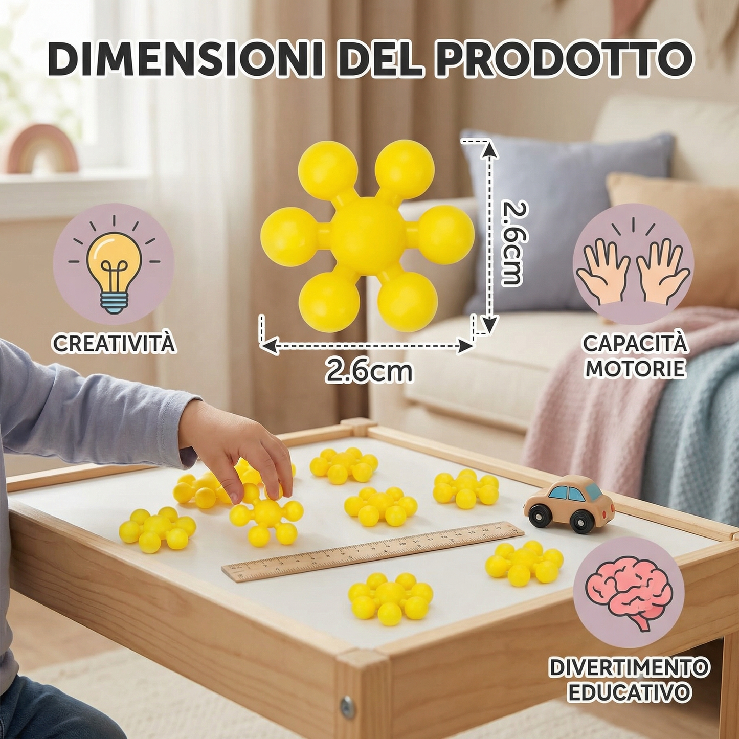 Blocchi da costruzione a forma di fiocco di neve per bambini ⎜ Puzzle 3D creativo per divertimento educativo e capacità motorie fini