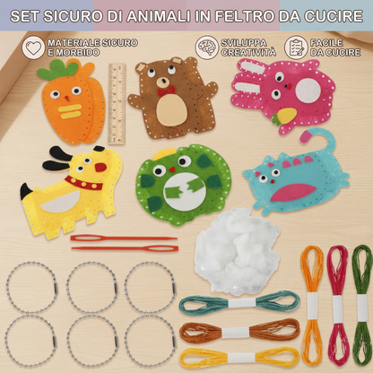 Set Sicuro di Animali in Feltro da Cucire
