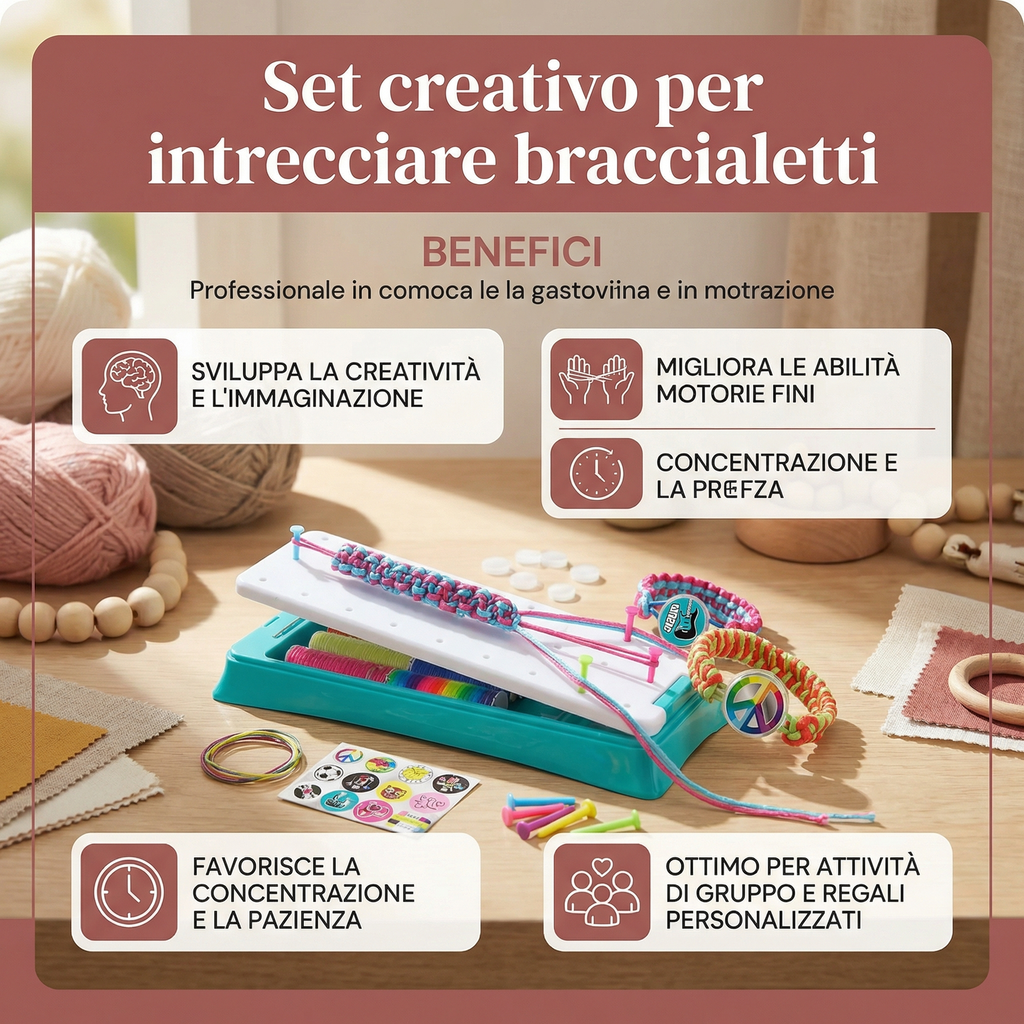 Set creativo per intrecciare braccialetti