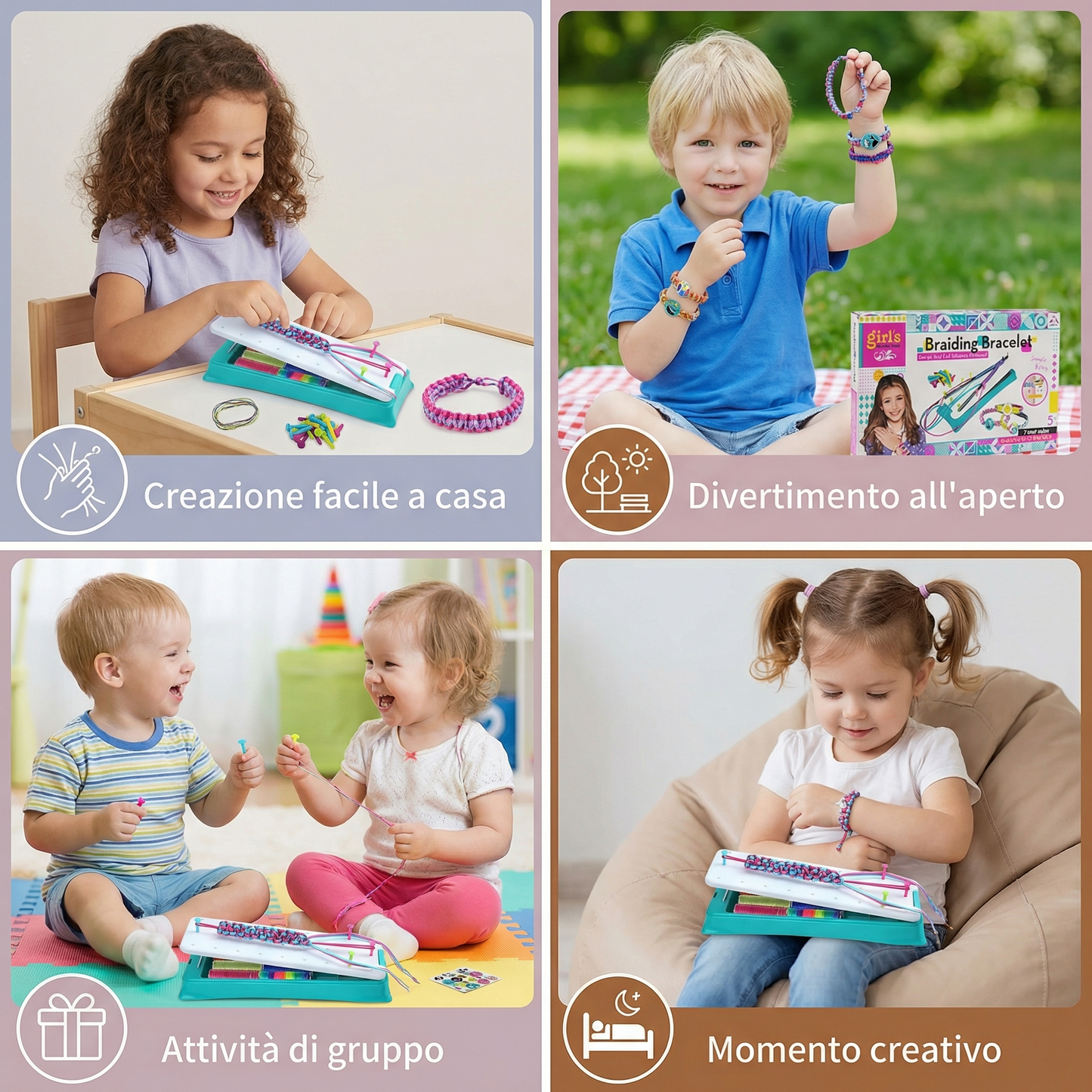 Set creativo per intrecciare braccialetti
