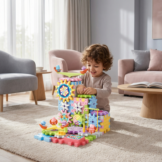 Blocchi di ingranaggi meccanici per bambini | Giocattolo STEM elettrico per il gioco creativo e il divertimento nella prima infanzia