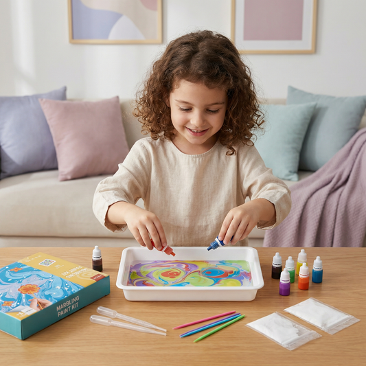 Set Pittura Marmorizzata Bambini ⎜ Kit Arte Acqua Creativo con Colori e Strumenti