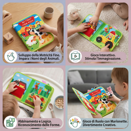 Libro didattico sulla fattoria per bambini | Libro di attività in morbido feltro per l' apprendimento degli animali e la motricità fine