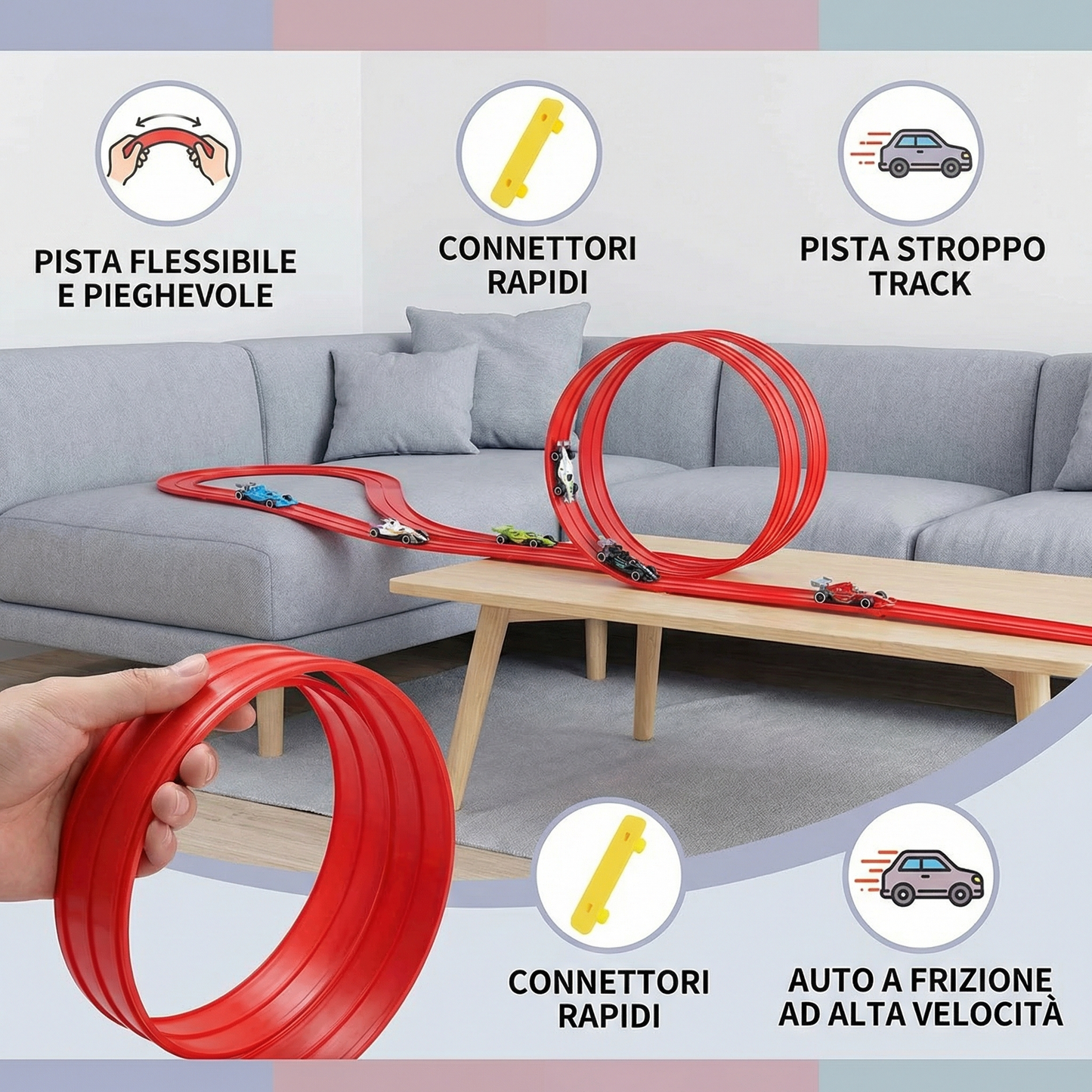 Set di pista da corsa flessibile