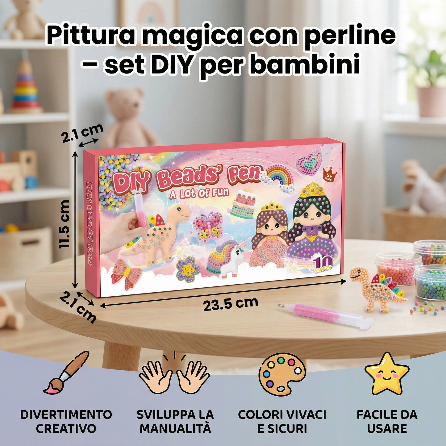 Pittura magica con perline – set DIY per bambini