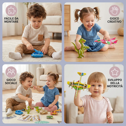 Set di puzzle 3D con cartoni animati per bambini