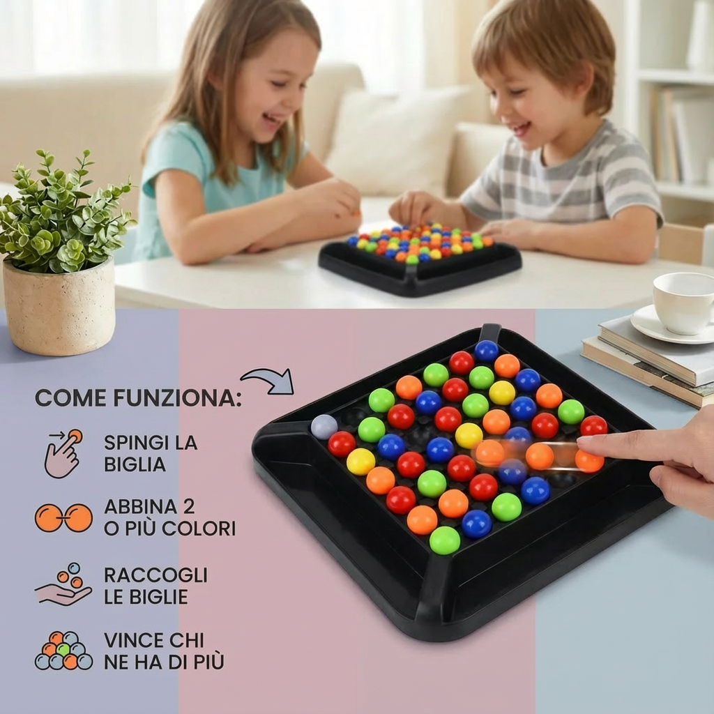 Gioco logico di abbinamento dei colori – puzzle interattivo con biglie per bambini e adulti