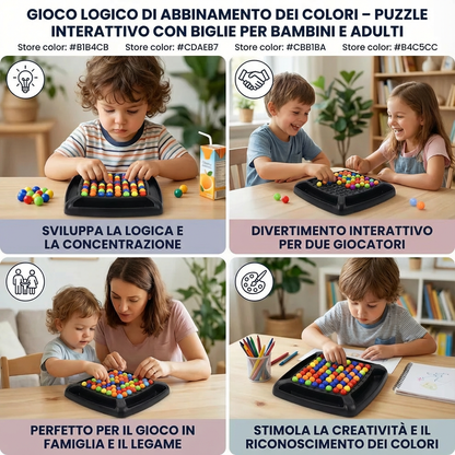 Gioco logico di abbinamento dei colori – puzzle interattivo con biglie per bambini e adulti