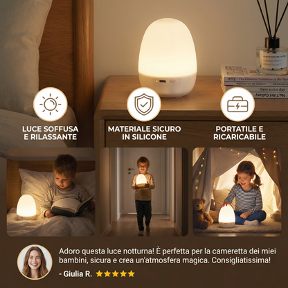 Luce notturna LED a forma di uovo in silicone