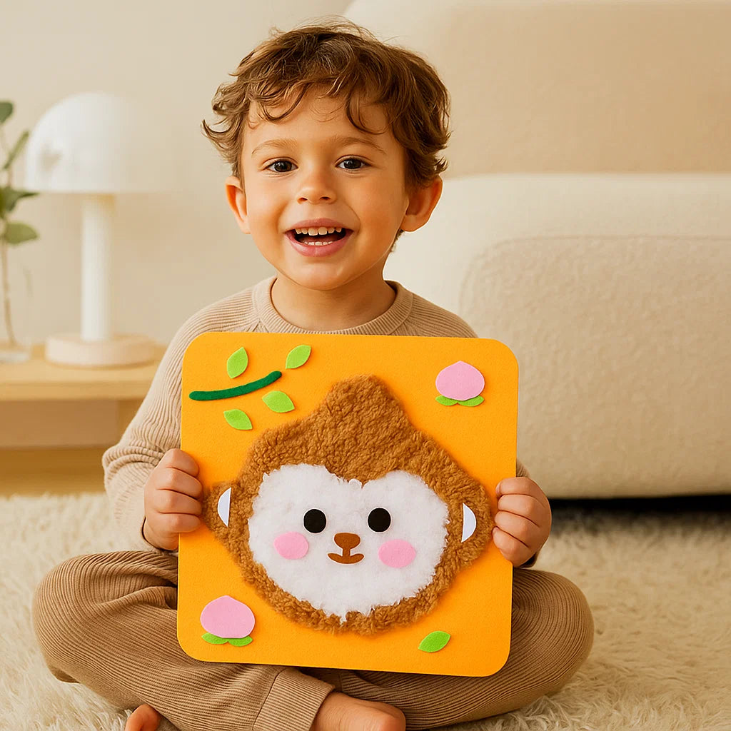 Kit Fai da Te Animali Bambini ⎜ Set Creativo con Adesivi Cartoon per Gioco e Apprendimento