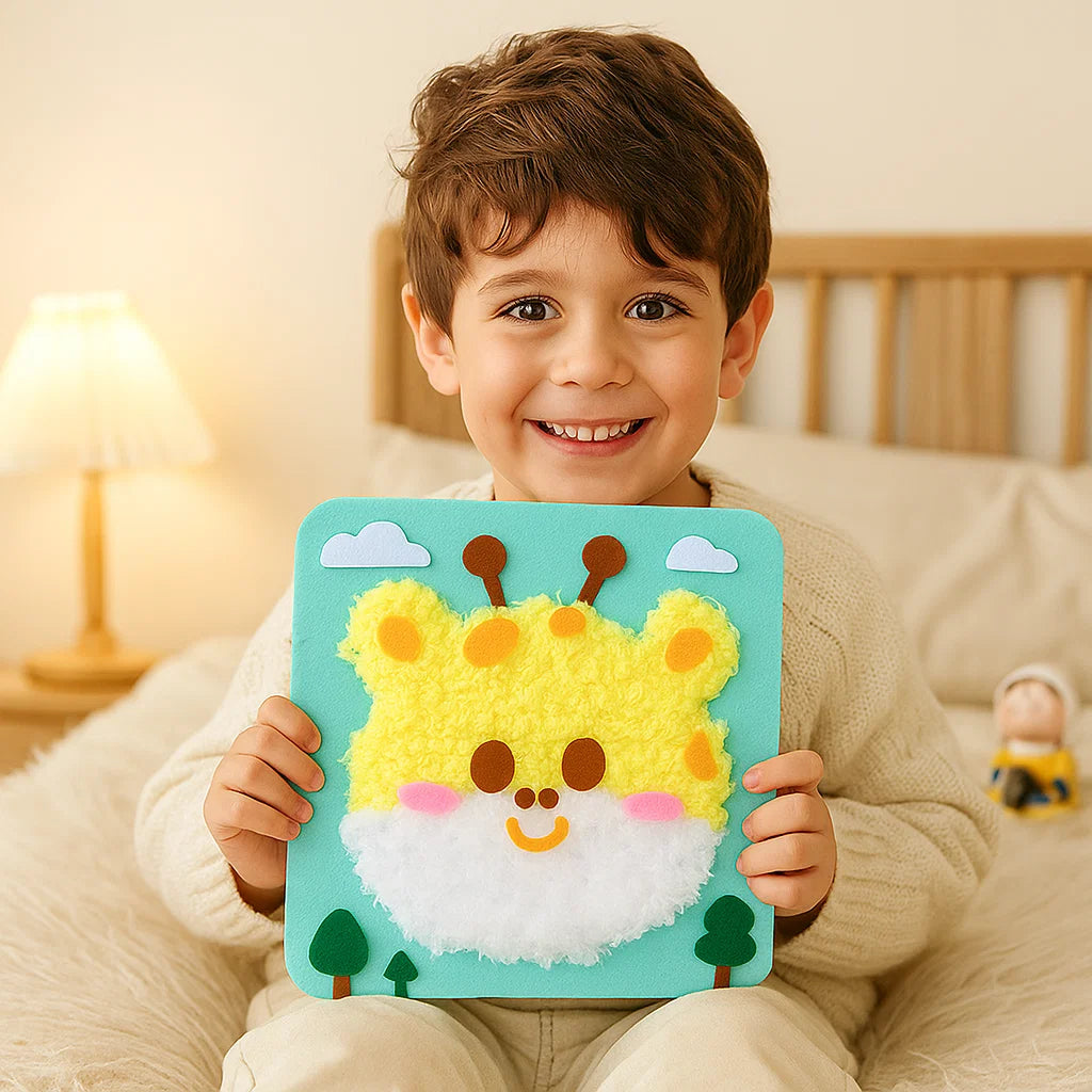 Kit Fai da Te Animali Bambini ⎜ Set Creativo con Adesivi Cartoon per Gioco e Apprendimento